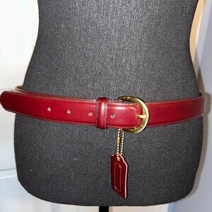 Coach Leather Cowhide Belt with Brass Buckle, Men's Size 36, NEW
